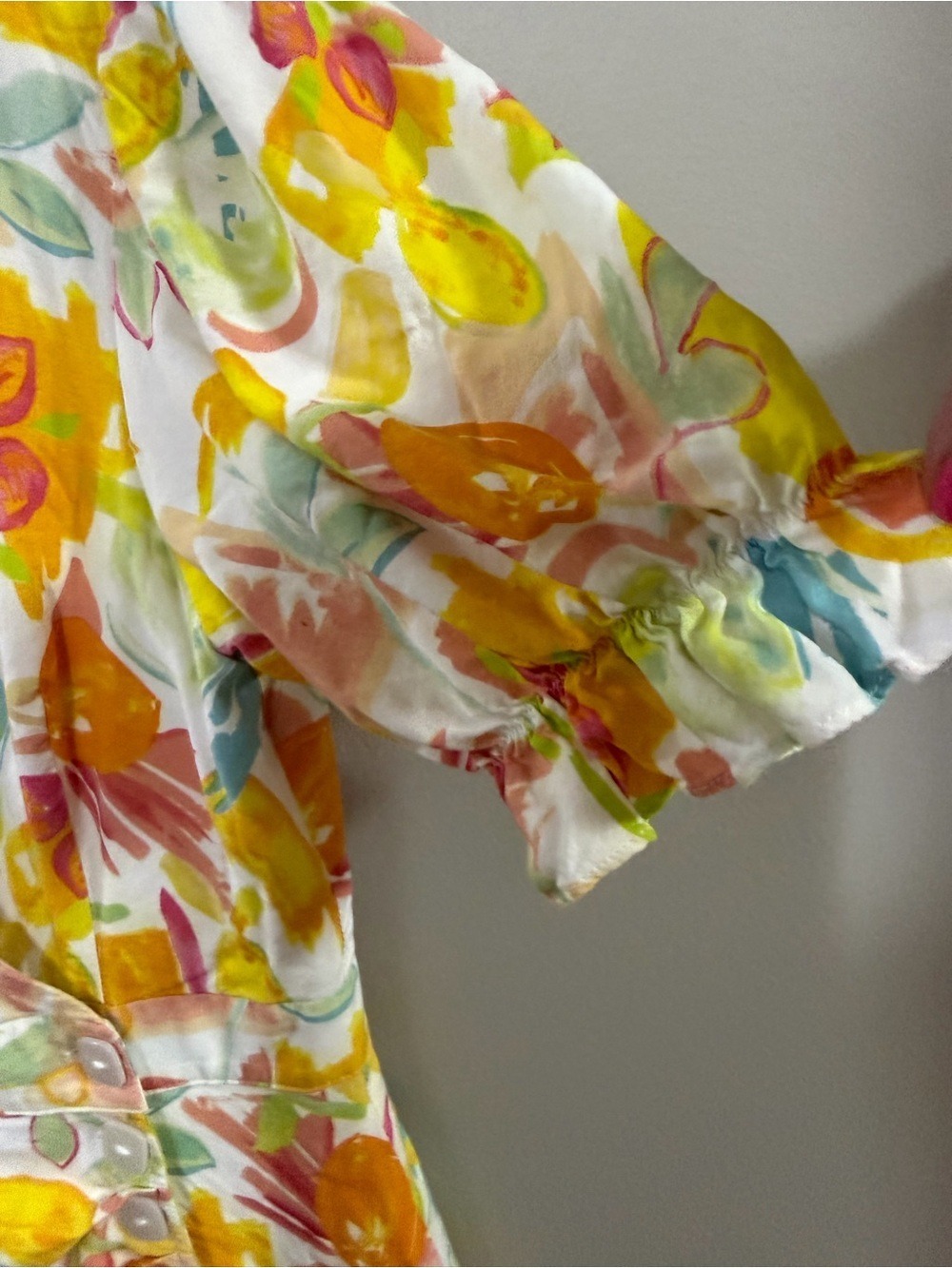 Women's Runaway V-Neck Wrap Zola Mini Dress in Citrus  Print. Size 6 - Picture 9 of 11